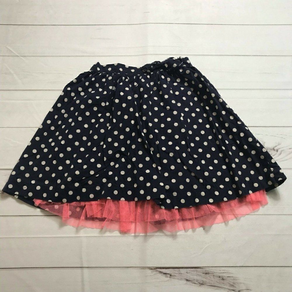Gap Kids Girls Navy Polka Dots Elastic Waist Pull On A Line Skirt Size XL